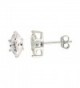 Sterling Silver Cubic Zirconia Marquise Earrings Studs 1 carat/pair - CY1117MDRAL