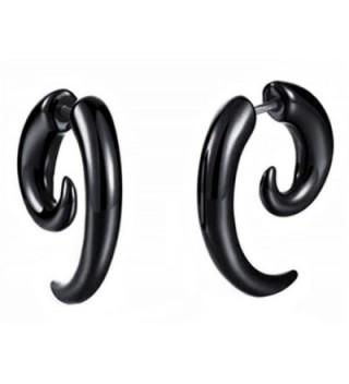 AnVei-Nao Black PVC Acrylic Punk Snails Spiral Ear Stud Piercing Earring 3pair - CN12JBTU7KP