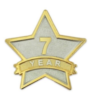 PinMart's 7 Year Service Award Star Corporate Recognition Dual Plated Lapel Pin - CA11NKC286L