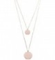 Layered Necklace Circle Pendants Rose Gold | Double Row Necklace 2 Round Charms - CD18222M2MY