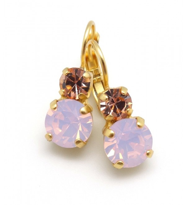 Mariana Gold Tiara Day Rosewater Opalescent & Light Peach Swarovski Gold Plated Earrings 2333 - CF12DQKSB8P