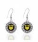 Softball Mom Circle Charm Earrings French Hook Clear Crystal Rhinestones - CK124BUUFER