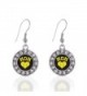 Softball Mom Circle Charm Earrings French Hook Clear Crystal Rhinestones - CK124BUUFER