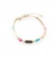 Hemp Anklet Bracelet with Puka Clam Shell Beads- Pink & Blue Beads- and Venetian Murano Glass Tubes - CQ185S79U5M