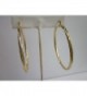 18 Karat Gold Plated 1 1/2 Inch Twisted Hoop Earring - CT12BG5TEXD