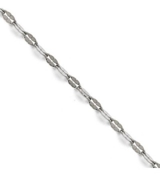 Black Bow Jewelry Stainless Steel 2.5mm Polished Fancy Cable Link Anklet- 9.5 Inch - CP11P5EKR79