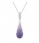 Crystaluxe Drop Pendant Necklace with Purple Ombre Swarovski Crystals in Sterling Silver- 18" - CV12E0UR74J