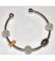 Orange Ribbon Awareness Silver Cuff Bracelet with Live Love Laugh Charm - CW11BPFXRMJ