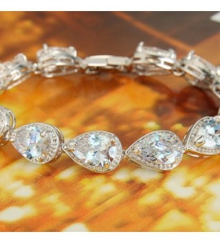 EVER FAITH Teardrop Bracelet Silver Tone in Women's Tennis Bracelets