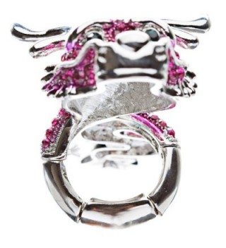 Fuchsia Crystals Stretch Adjustable Fashion in Women's Statement Rings