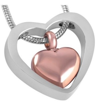 Cremation Necklace Pendant Memorial Jewelry - sliver and rose gold - CT17XX5642L