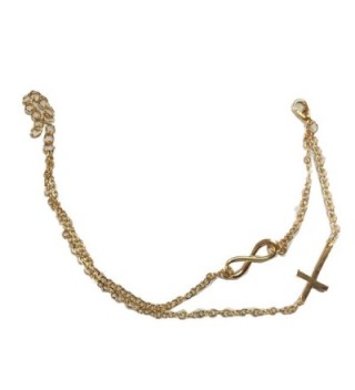 Wiipu Women Double Sideways Cross Gold-tone Anklet(ank40) by wiipujewelry - C511ARZY8R5