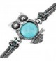 Stunning Owl Tibet synthetic-turquoise Cuff Bracelet Owl Vintage Jewelry - CU11K36M2RR