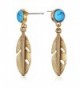 XZP Earrings Metallic Feather Calaite - Pale Gold with Calaite - CT180KHG5KY