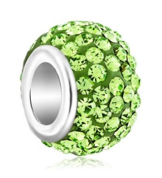 LovelyJewelry Aug Birthstone Green Swarovski Element Crystal Charms Bead For Bracelet - CY11RB3VG4Z