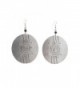 Maisha Fair Trade Trendy Hand Hammered Large Silver Color Medallion Earrings with tiny glass black beads - C711DE1EWXF
