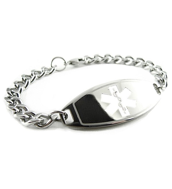 MyIDDr - Pre-Engraved & Customized Gluten Allergy Medical ID Bracelet- White - CY119I83QBR