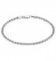 3.1mm Authentic 925 Sterling Silver Italian Crafted Rounded Wheat Chain Bracelet + Bonus Polishing Cloth - CM11UPWQS6P