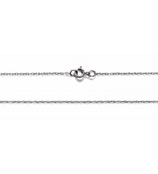 14Kt 14K White Solid Gold 15" 16" 18" 20 24" .8mm Dainty Rope Chain Spring Ring - CE12O6TOJ52