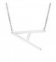Rinhoo Stainless Steel Silver Initial Alphabet 26 Big Letters Script Name Pendant Chain Necklace From A-Z - CQ17YSXAMM0