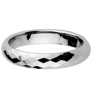 4mm Faceted Tungsten Wedding Band