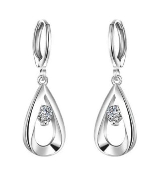 WIBERN 925 Silver Plated AAA CZ Dangle Earring Female Bling Women Young Jewelry - CQ12N3AYOX7