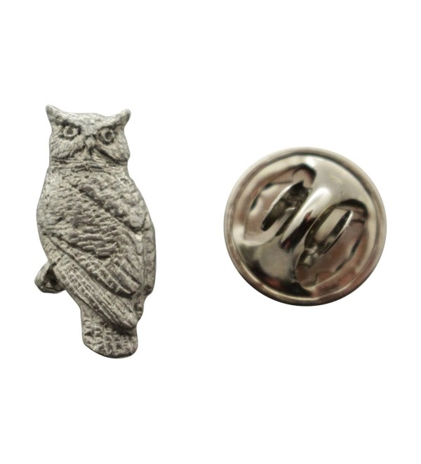 Owl Mini Pin ~ Antiqued Pewter ~ Miniature Lapel Pin ~ Sarah's Treats & Treasures - CV12H6URJ0R