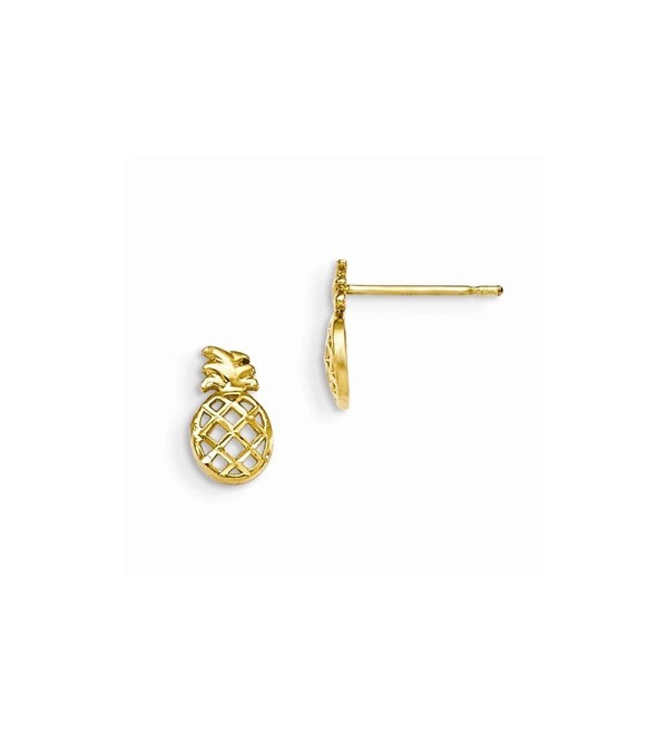 14k Yellow Gold Madi K D/C Children's Pineapple Post Earrings - CJ12BJNTGV7