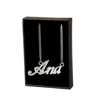 Name Necklace "Ana" - 18K White Gold Plated - CT11KPM4JCZ