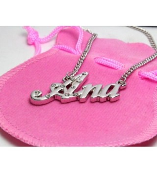 Name Necklace Ana White Plated