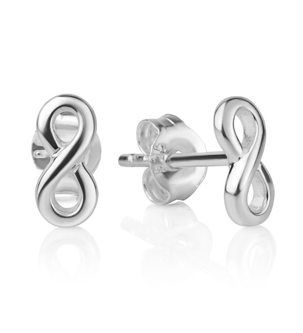 925 Sterling Silver Tiny Classic Infinity Eternity Endless Love Symbol 8 mm Post Stud Earrings - C717WXO943S
