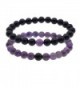 Zhepin Bracelets Amethyst Ctystal Bracelet - Amethyst & Black Agate Bracelet Set - CD18597L5ZR