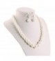 Pearl Necklace Earrings Set Wedding