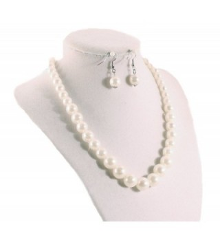 Pearl Necklace Earrings Set Wedding