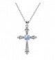 Luna Azure Natural Moonstone 925 Sterling Silver Cross Necklace 18" - CN12N5KMGN3
