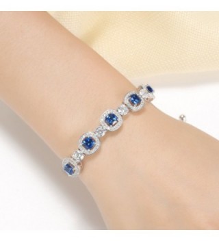 Caperci Cushion Sapphire Adjustable Bracelet in Women's Tennis Bracelets