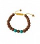 Tibetan Mala Rudraksha Wrist Mala Yoga Bracelet with Turquoise and Tiger Spacers - CV127IXIX1V