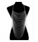 Celebrity Fashion Jewelry Silver Layered Strand Draped Chain Statement Body Chain Necklace - C412CDRRU9D