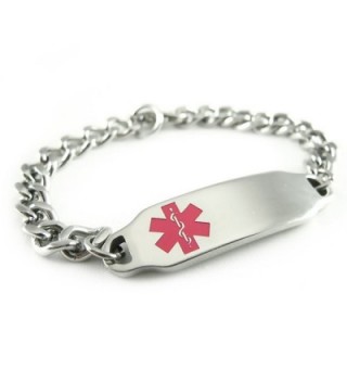 MyIDDr - Pre-Engraved & Customizable Hypoglycemia Medical Alert ID Bracelet- Pink Symbol - CH116JR9OUH