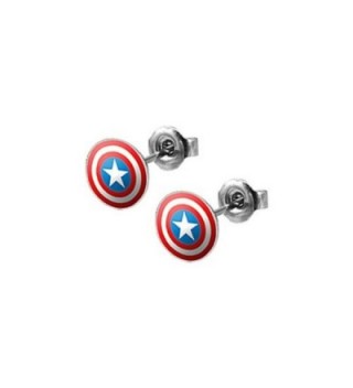 Captain Americas Shield Stud Earrings - Pair - CM118HDUB0D