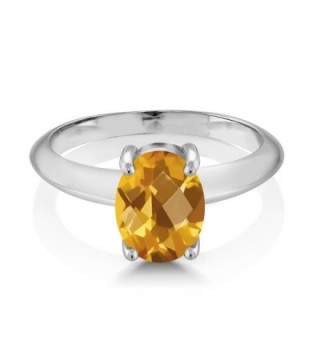 Solitaire Checkerboard Citrine Sterling Engagement