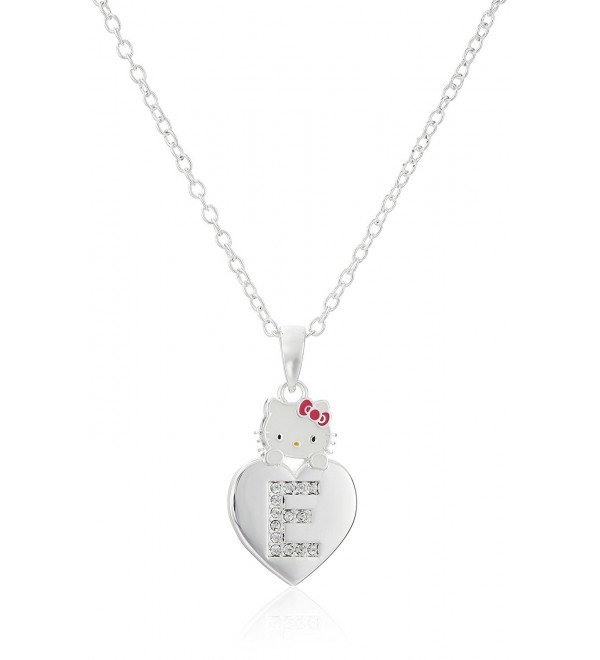 Hello Kitty Girls' Crystal and Enamel Initial Pendant Necklace- 18" - CD11GC5BP03
