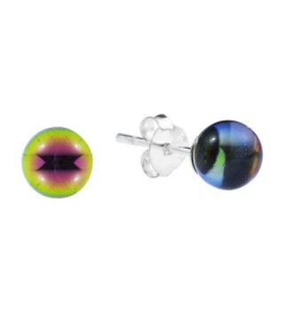 5 mm Rainbow Fashion Crystal Round Ball .925 Sterling Silver Post Earrings - CM11GN1EQJ3