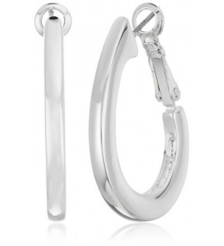 Napier Silver-Tone Large Oval Hoop Earrings - C91171B8S11