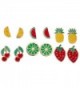 Lux Accessories Gold Tone Enamel Tropical Fruit Multi Earring Set (6pc) - CW12N5P9250
