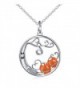 S925 Sterling Silver Pumpkin and Devil Forest Pendant Necklace for Women 18" - CF185GH52MW