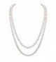 Merdia Elegant Women Lady Long White Created Pearl Sweater Necklace Beaded necklace - CN11Y47461L